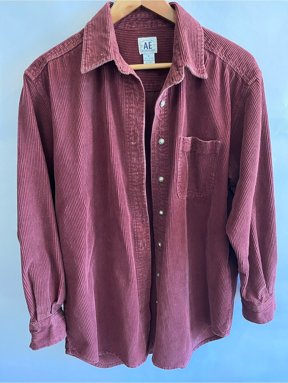Vintage American Eagle Corduroy Maroon Button Down Shirt Shacket